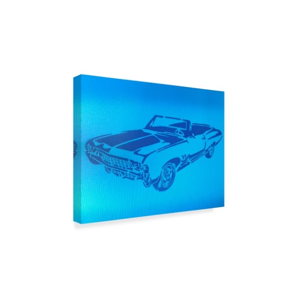 Abstract Graffiti 'Muscle Car Blue' Canvas Art,35x47